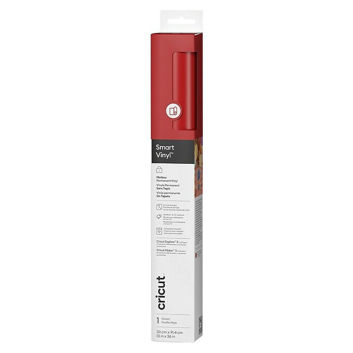 Cricut Vinylfolie Smart Vinyl Permanent (1 Stk., Rot, 91,4 x 33 cm, Selbstklebend) | BAUHAUS