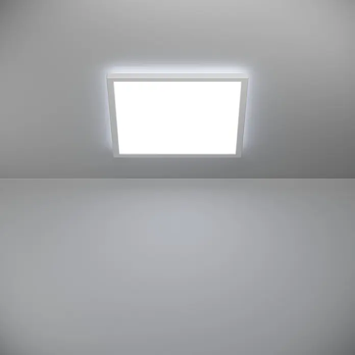 Eglo LED-Deckenleuchte Rovito - 17,6 W, L x B x H: 39 x 39 x 3 cm, Weiß, Tageslichtweiß - Deckeneinbauleuchte mit einem klaren, quadratischen Design. Das Lichtpaneel erzeugt ein helles, gleichmäßiges Licht.