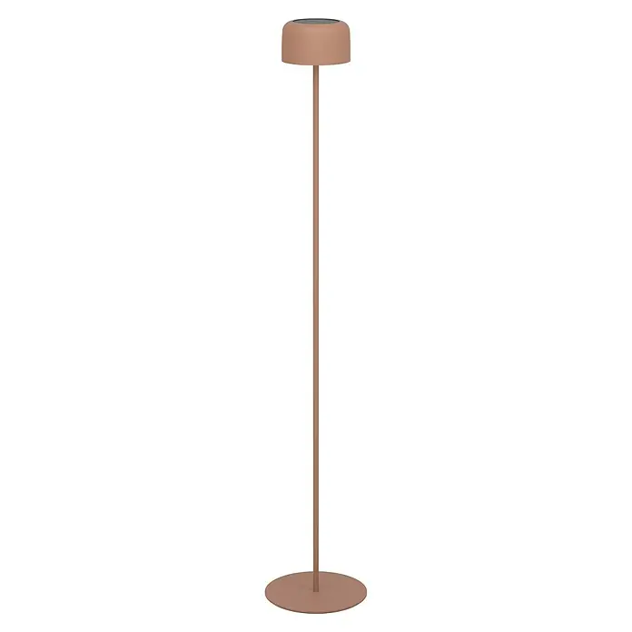 Eglo Solar-Stehleuchte Roccanova-L - Orange, IP44, Ø x H: 13,5 x 120 cm - Eine moderne Stehlampe in einem sanften Rosa-Ton. Die Lampe besticht durch ihr schlichtes, zylindrisches Design und passt ideal in ein modernes Ambiente.