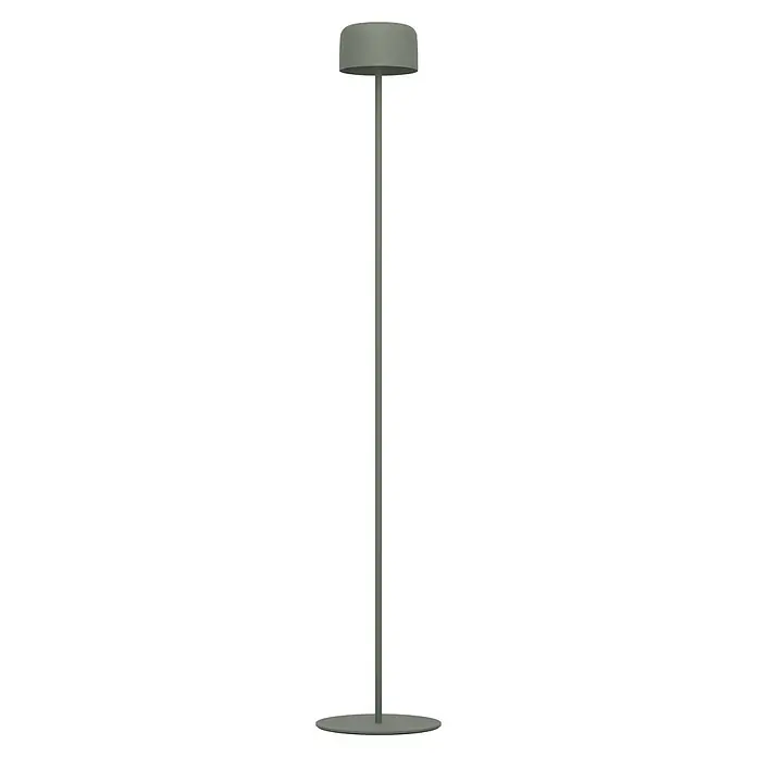 Eglo Solar-Stehleuchte Roccanova-L - Grün, IP44, Ø x H: 13,5 x 120 cm - Graue Stehlampe mit rundem Lampenschirm und Fuß für Wohnräume, die eine sanfte Beleuchtung bietet. Schlichtes Design für modernes Ambiente.