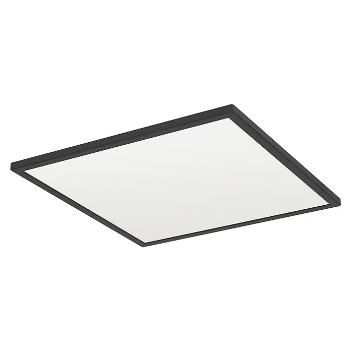 Eglo Connect LED-Deckenleuchte Rovito-Z - 17 W, L x B x H: 50 x 50 x 3,2 cm, Schwarz, RGBW - Quadratische Deckenleuchte mit schlankem, dunklem Rahmen und einer weißen, diffusen Lichtfläche. Modernes Design für stilvolle Beleuchtungslösungen.
