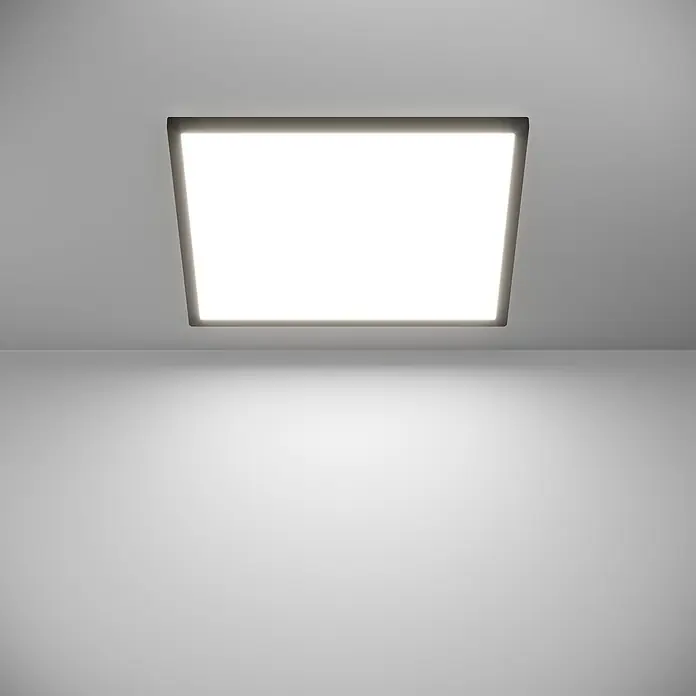 Eglo Connect LED-Deckenleuchte Rovito-Z - 17 W, L x B x H: 50 x 50 x 3,2 cm, Schwarz, RGBW - Quadratische Deckenleuchte mit hellem Licht. Die Leuchte erhellt den Raum gleichmäßig und sorgt für eine angenehme Atmosphäre.