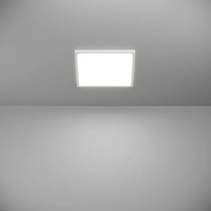 Eglo Connect LED-Deckenleuchte Rovito-Z - 13,4 W, L x B x H: 29 x 29 x 3 cm, Weiß, RGBW - Deckenleuchte mit quadratischer Form, die ein helles, gleichmäßiges Licht in einem modernen Raum erzeugt.