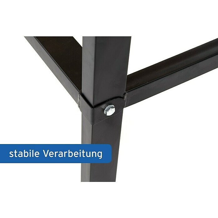 Rikta Werkbank mit Rollen (L x B: 140 x 60 cm, Arbeitshöhe: 84 cm, Belastbarkeit: 200 kg, Natur/Schwarz) | BAUHAUS