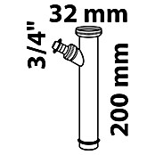 Verstellrohr (Gewinde: 1¼″, Nennweite Rohr: DN 32, Länge: 20 cm, Chrom)