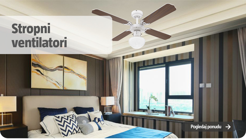 Stropni ventilator u spavaćoj sobi