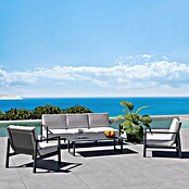 Kactus republic Conjunto de muebles Onix (4 pzs., Aluminio/Ratán sintético, Gris) | BAUHAUS