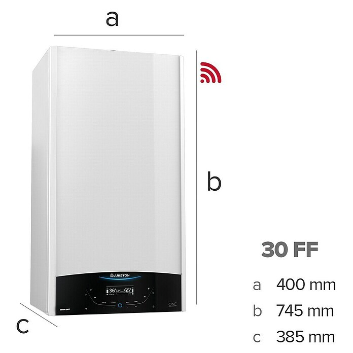 Ariston Caldera de gas Genus One Wifi 24FF con instalación incluida (22 kW, Display LC) | BAUHAUS