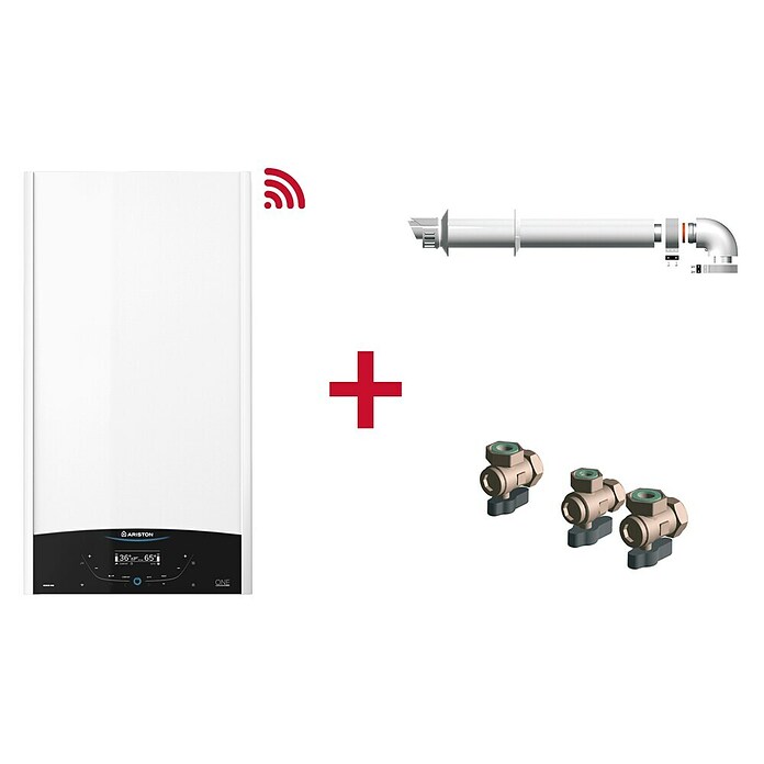 Ariston Caldera de gas Genus One Wifi 24FF con instalación incluida (22 kW, Display LC) | BAUHAUS