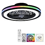 Just Light Ventilador de techo Brandon (Diámetro: 46,5 cm, Negro, 36 W, RGB) | BAUHAUS