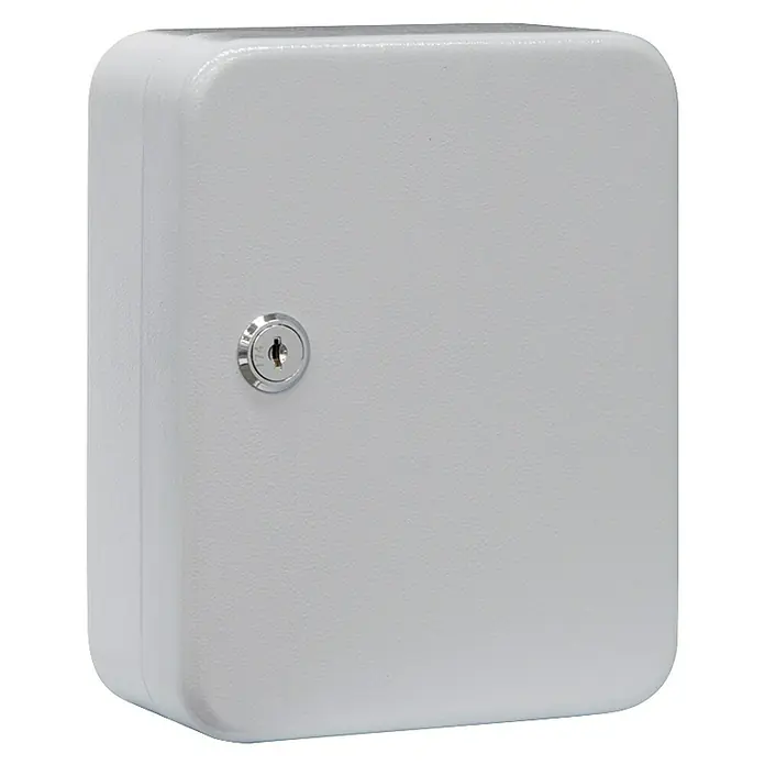 Arregui Armario para llaves PLL40 - L x An x Al: 8 x 16 x 20 cm, Gris - Armario de llaves blanco con cerradura para almacenamiento seguro. Perfecto para uso en interiores.