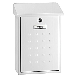 Arregui Premium Buzón de pared E-5601 (L x An x Al: 25 x 10 x 40 cm, Blanco, Acero)