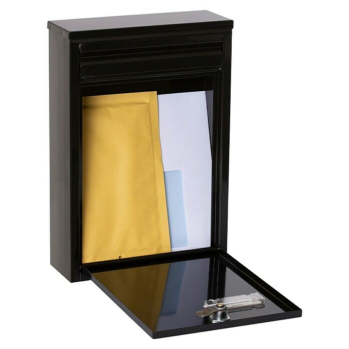 Arregui Buzón de correo Zaguán (L x An x Al: 8 x 22 x 32 cm, Negro)