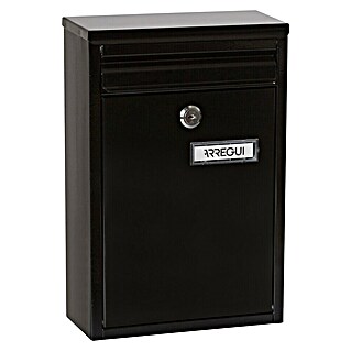 Arregui Buzón de pared Zaguán (L x An x Al: 8 x 22 x 32 cm, Negro)