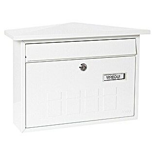 Arregui Buzón de pared Deco (L x An x Al: 10 x 41 x 27,5 cm, Blanco, Acero inoxidable)