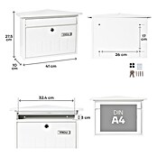 Arregui Buzón de correo Deco Blanco (41 x 27,5 cm)