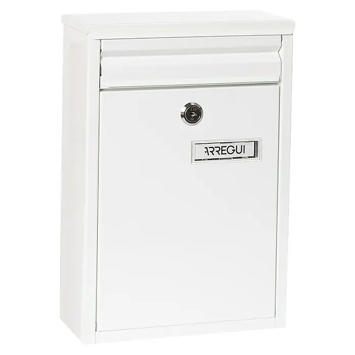 Arregui Buzón de pared Zaguán - L x An x Al: 8 x 22 x 32 cm, Blanco, Acero - Buzón blanco ARREGUI, una opción robusta y elegante para mantener tu correo seguro y con estilo.