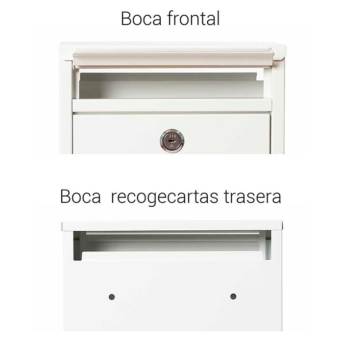 Arregui Buzón de correo Zaguán (L x An x Al: 8 x 22 x 32 cm, Blanco)