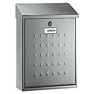 Arregui Premium Buzón de pared E-5607 (L x An x Al: 25 x 10 x 40 cm, Plateado, Acero)