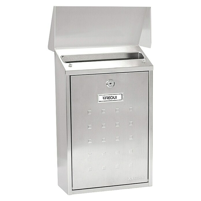 Arregui Premium Buzón de correo E-5607 (Chapa de acero, L x An x Al: 25 x 10 x 40 cm, Plateado)