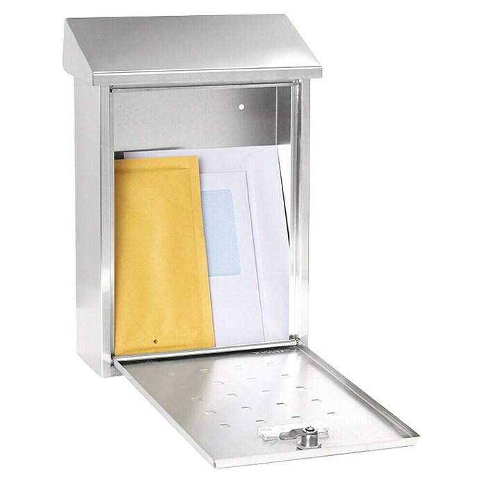 Arregui Premium Buzón de correo E-5607 (Chapa de acero, L x An x Al: 25 x 10 x 40 cm, Plateado)