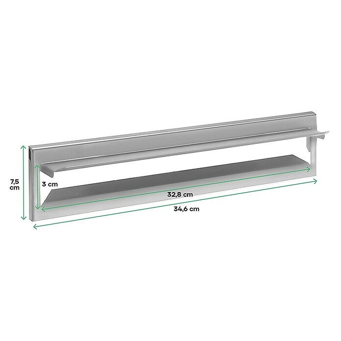 Arregui Bocacartas C-611 (L x An x Al: 34,2 x 7,3 x 2 cm, Acero inoxidable, Acero inoxidable)