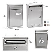 Arregui Buzón de correo Zaguán Inox (22 x 32 cm)
