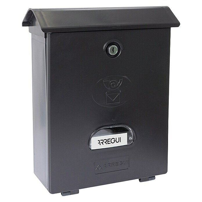 Arregui Classic Buzón de correo E-1074 (Plástico, L x An x Al: 27 x 11 x 34,6 cm, Negro)