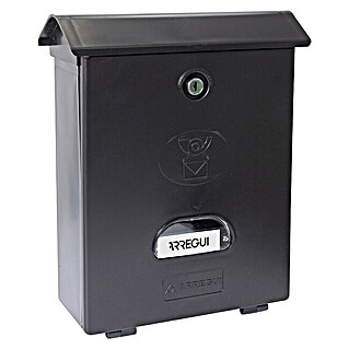 Arregui Classic Buzón de pared E-107 (L x An x Al: 27 x 11 x 34,6 cm, Negro, Plástico)