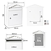 Arregui Visit Buzón de correo E-5741 (Chapa de acero, L x An x Al: 9 x 26 x 36 cm, Blanco)