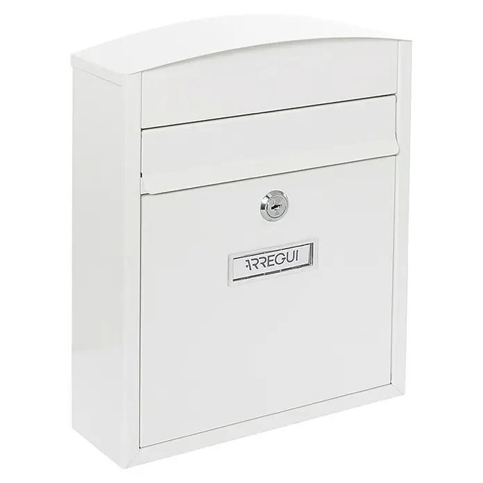 Arregui Compact Buzón de pared E-573 - L x An x Al: 24 x 9,5 x 28,5 cm, Blanco, Acero inoxidable - Elegante buzón blanco Arregui, ideal para exteriores. Perfecto para recibir correo con estilo y seguridad.