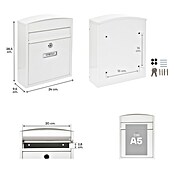 Arregui Compact Buzón de correo E-5737 (Chapa de acero, L x An x Al: 24 x 9,5 x 28,5 cm, Blanco)