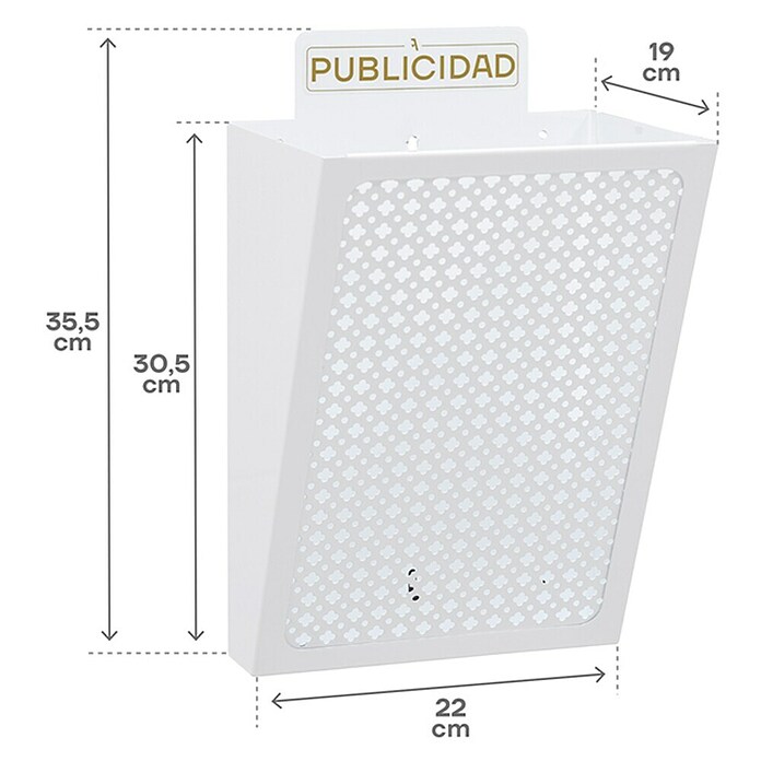 Arregui Cesta para publicidad E2304 (L x An x Al: 19 x 22 x 30,5 cm, Blanco, Acero)