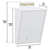 Arregui Cesta para publicidad E2304 (L x An x Al: 19 x 22 x 30,5 cm, Blanco, Acero)