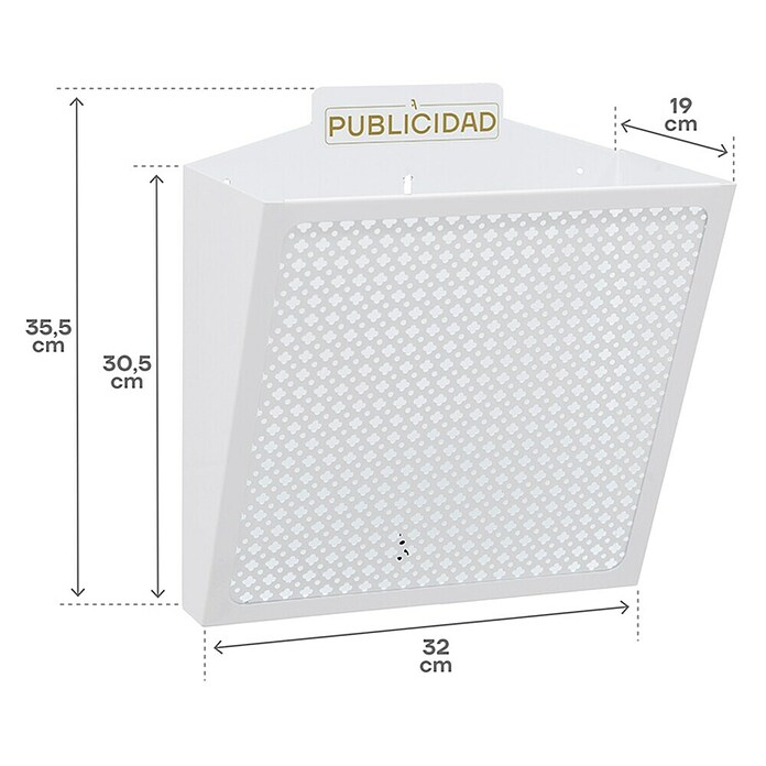 Arregui Cesta para publicidad E2314 (L x An x Al: 19 x 32 x 30,5 cm, Blanco, Acero)