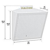 Arregui Cesta para publicidad E2314 (L x An x Al: 19 x 32 x 30,5 cm, Blanco, Acero)