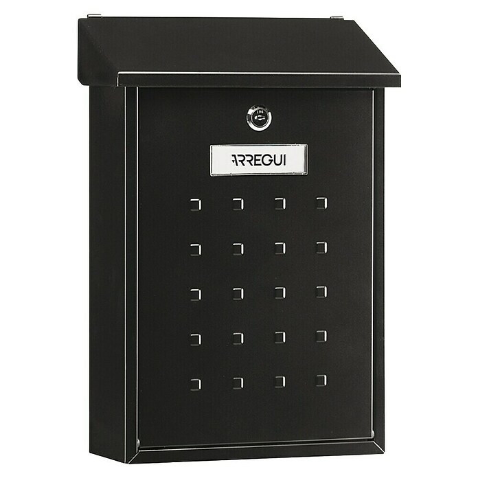 Arregui Premium Buzón de correo E-5604 (Chapa de acero, L x An x Al: 25 x 10 x 40 cm, Negro)