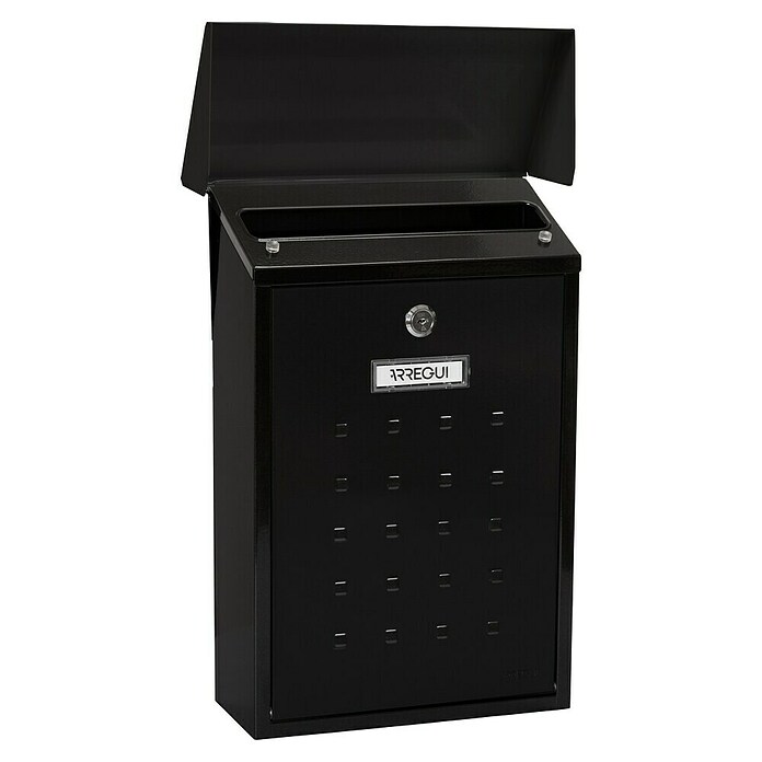 Arregui Premium Buzón de correo E-5604 (Chapa de acero, L x An x Al: 25 x 10 x 40 cm, Negro)