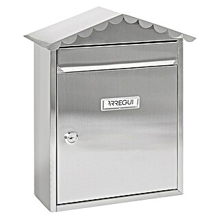 Arregui Visit Buzón de pared E-574 (L x An x Al: 30 x 11 x 36 cm, Plateado, Acero inoxidable)
