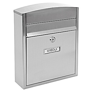 Arregui Compact Buzón de pared E-573 (L x An x Al: 24 x 9,5 x 28,5 cm, Plateado, Acero inoxidable)