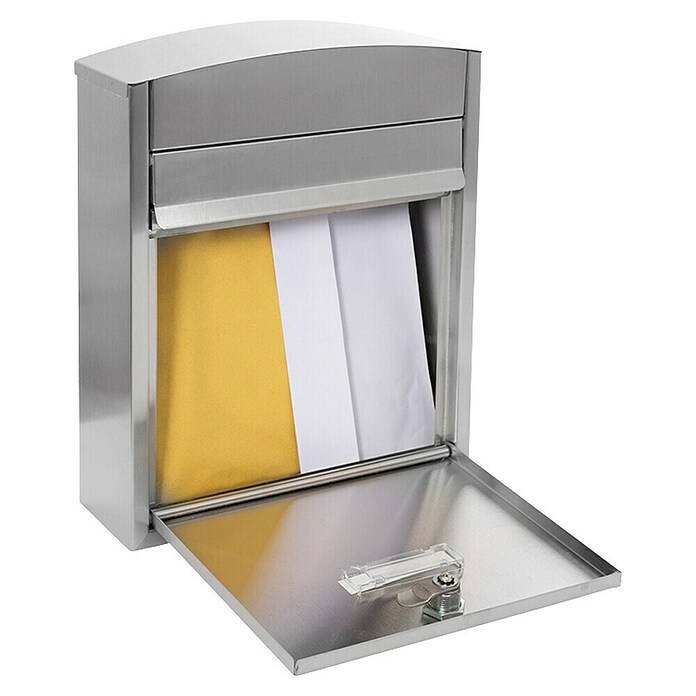 Arregui Compact Buzón de correo E-5737 (Acero inoxidable, L x An x Al: 24 x 9,5 x 28,5 cm, Plateado)