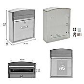 Arregui Compact Buzón de correo E-5737 (Acero inoxidable, L x An x Al: 24 x 9,5 x 28,5 cm, Plateado)
