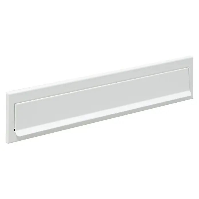 Arregui Bocacartas C-613 - L x An x Al: 34,2 x 7,3 x 2 cm, Acero, Blanco - Una ranura para cartas de metal blanco, perfecta para cualquier puerta principal, que brinda protección segura para su correo y agrega un toque moderno.