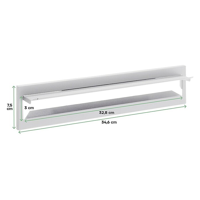 Arregui Bocacartas C-613 (L x An x Al: 34,2 x 7,3 x 2 cm, Blanco, Chapa de acero galvanizada)