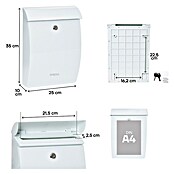 Arregui Mininova Buzón de correo E-5331 (Plástico, L x An x Al: 24,3 x 10 x 35 cm, Blanco)