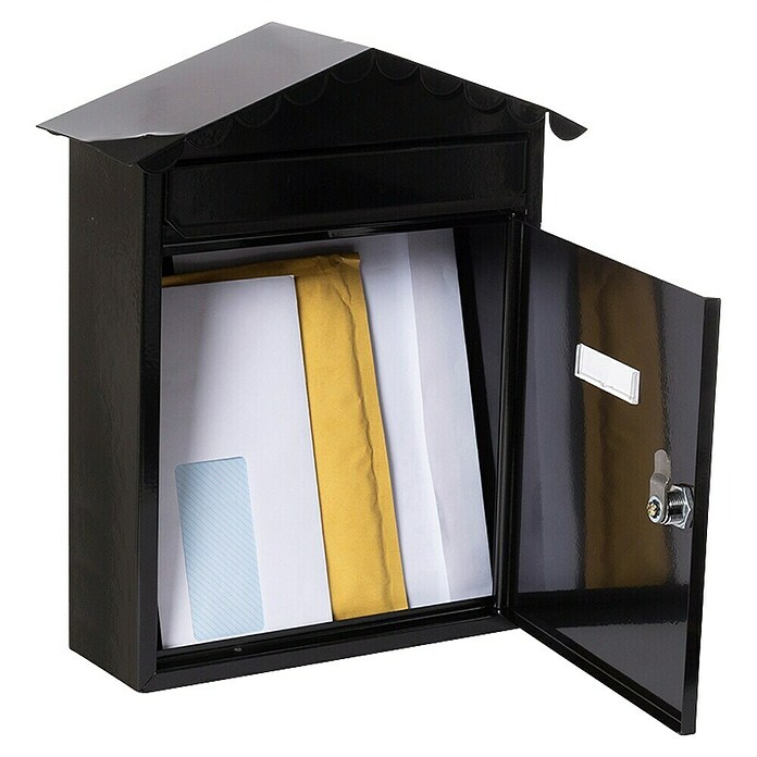 Arregui Visit Buzón de correo E-5744 (Chapa de acero, L x An x Al: 9 x 26 x 36 cm, Negro)