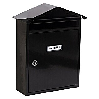 Arregui Visit Buzón de pared E-574 (L x An x Al: 9 x 26 x 36 cm, Negro, Acero)