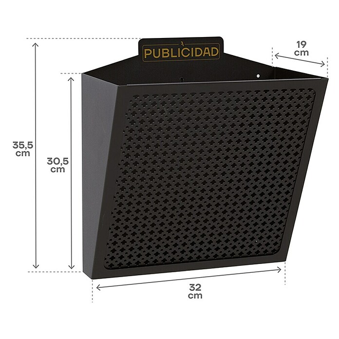 Arregui Cesta para publicidad E2311 (L x An x Al: 19 x 32 x 30,5 cm, Negro, Acero)