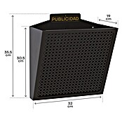 Arregui Cesta para publicidad E2311 (L x An x Al: 19 x 32 x 30,5 cm, Negro, Acero)