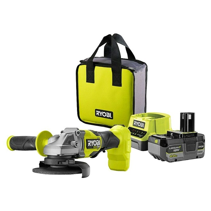Ryobi ONE+HP Haakse accuslijper RAG18X-1C40S (1 accu, 4 Ah, Schijfdiameter: 125 mm) | BAUHAUS